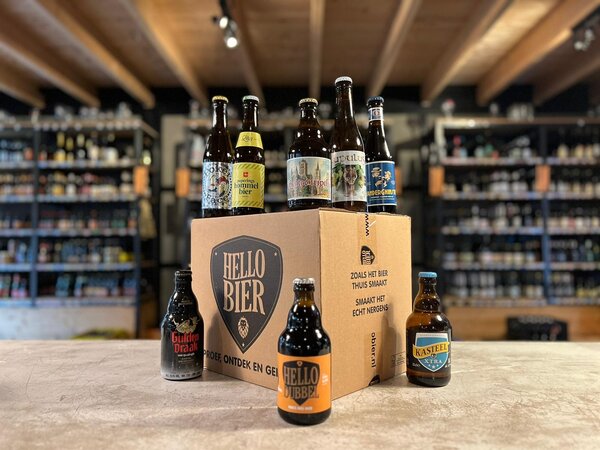 Hellobier Belgisch bierpakket met 8 of 12 verschillende Belgische bieren