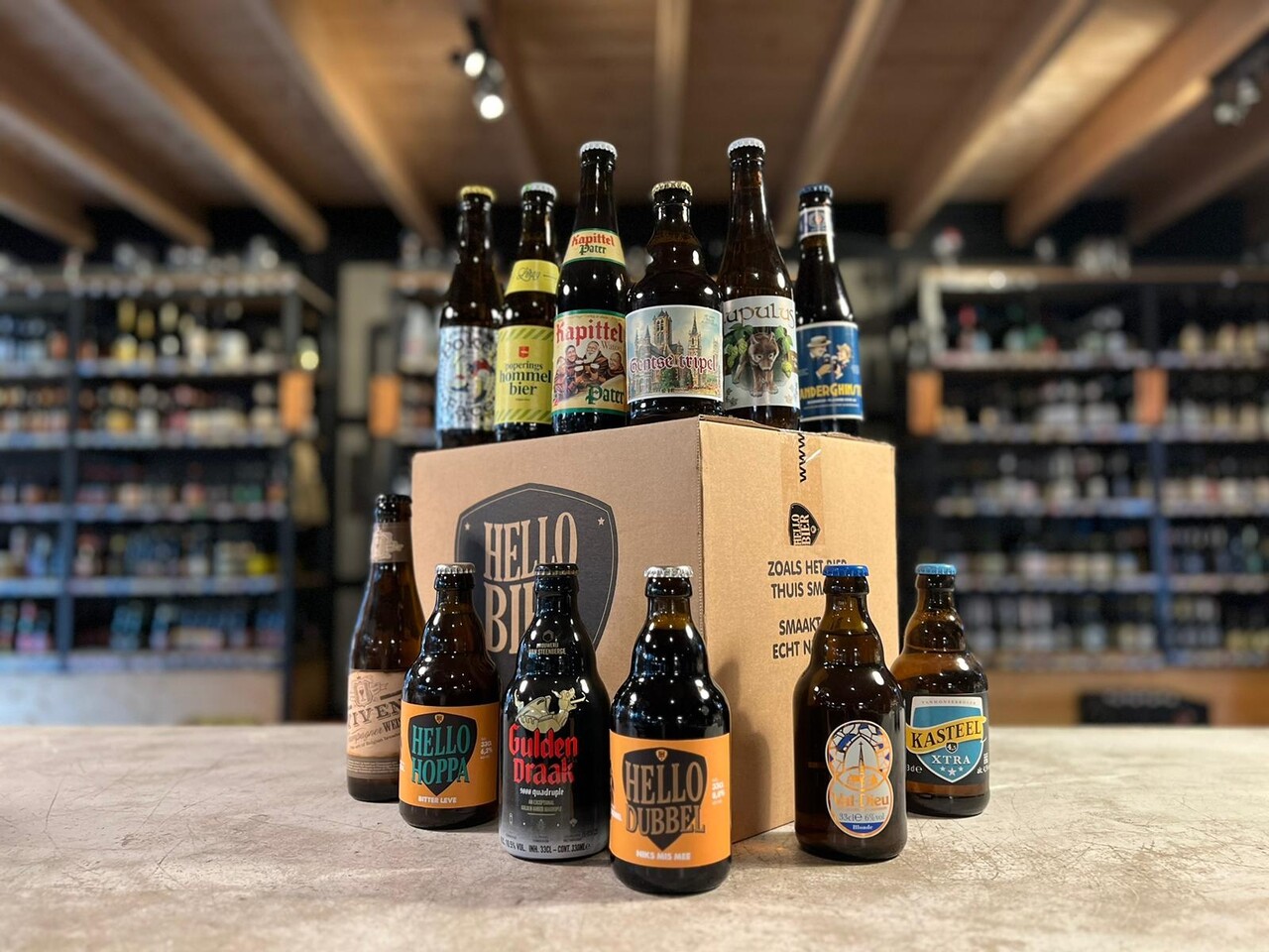 Hellobier Belgisch bierpakket met 12 verschillende Belgische bieren