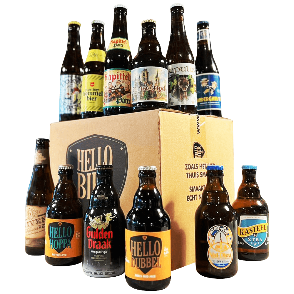Hellobier Belgisch bierpakket met 12 verschillende Belgische bieren