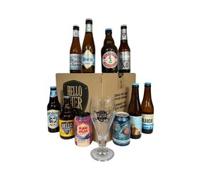 Hellobier Wit en Weizen bierpakket 10 bieren + bierglas Hellobier Wit en Weizen bierpakket 10 bieren + bierglas