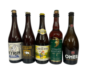 5x 75CL flessen + 2 La Chouffe glazen 5x 75CL flessen + 2 La Chouffe glazen