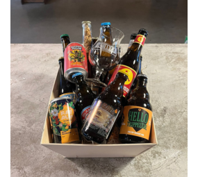 Hellobier Iets te vieren? Geschenkverpakking 13 Bieren + Grote Mand + Pinda's + Glas