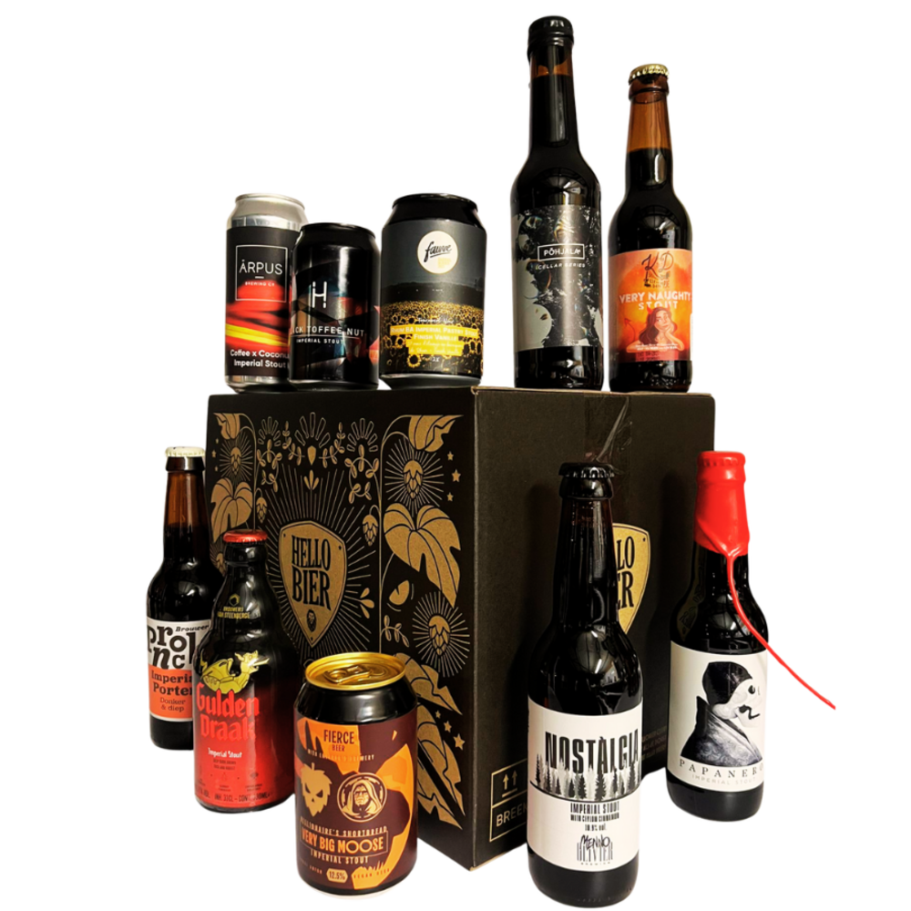 Hellobier Bierpakket Stout en Porter met 10 verschillende Stout en Porter bieren