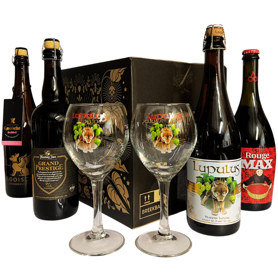 Hellobier Valentijn bierpakket 75cl + 2 glazen