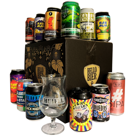 Hellobier Valentijn bierpakket met glas | Want die blikken in jouw ogen