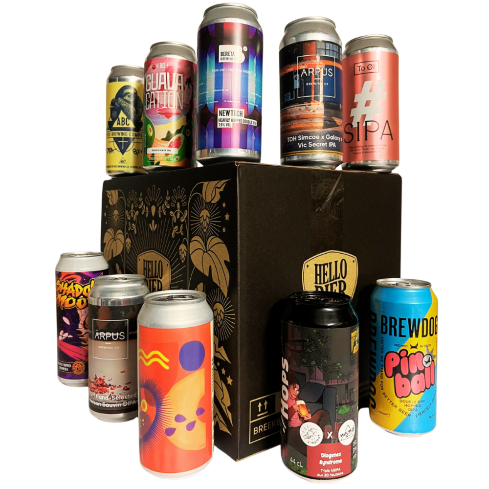 Hellobier Bierpakket IPA Internationaal met 10 verschillende IPA's + koeltas Hellobier