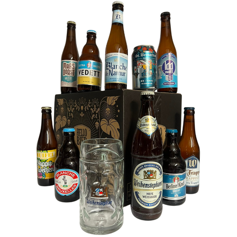 Hellobier Witbier en Weizen bierpakket 10 bieren + bierglas Hellobier Witbier en Weizen bierpakket 10 bieren + bierglas