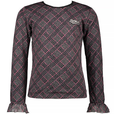 Longsleeve check/leopard (Norali (charcoal)
