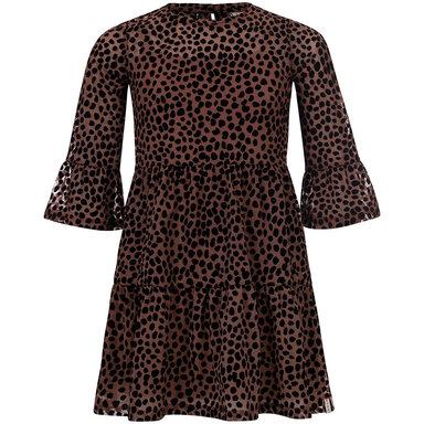 Jurk mesh flock (cacao)