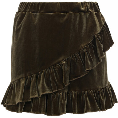 Rokje velvet ruffle (forrest)
