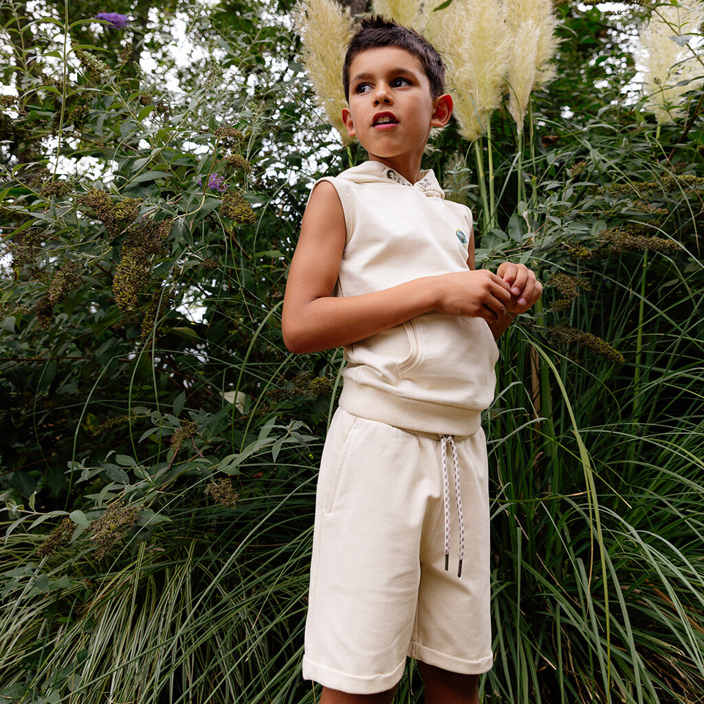 Mouwloze trui hoodie Thomas (sand)