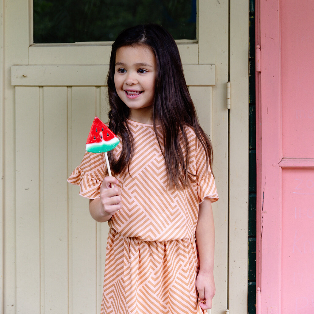 Jurk Tammy (aop peach stripe)