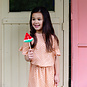 Quapi Jurk Tammy (aop peach stripe)