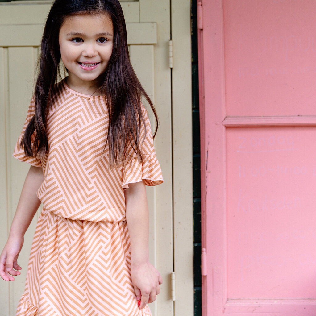 Jurk Tammy (aop peach stripe)