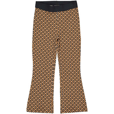 Broek flared Tina (aop camel retro)