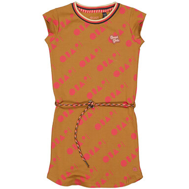 Jurk Tabita (aop camel quapi tekst)