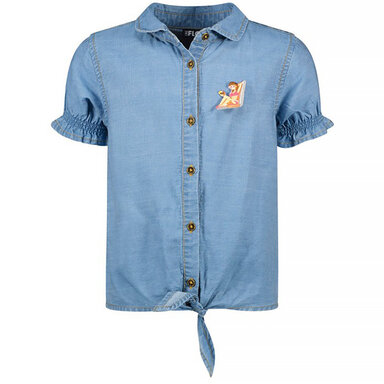 Blouse tencell knot (light denim)