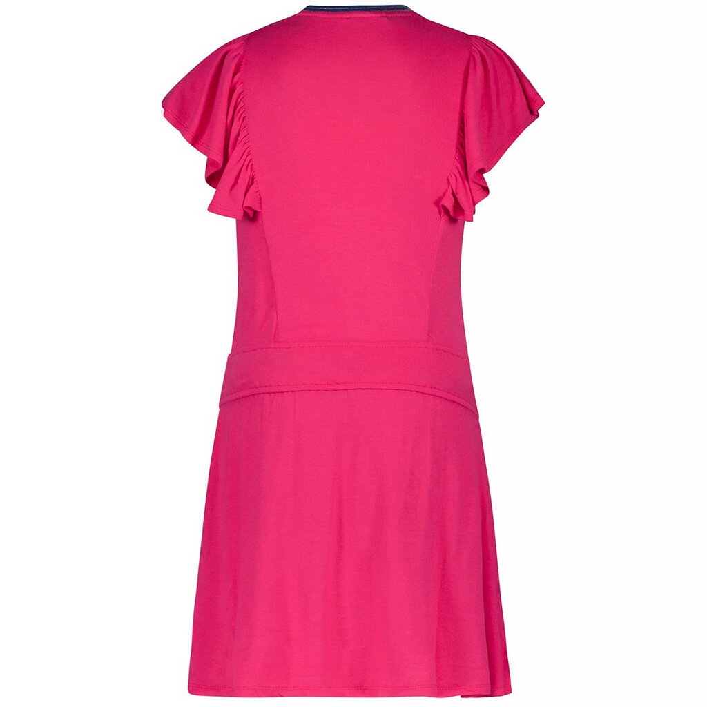 Jurk crepe ruffle (fuchsia)