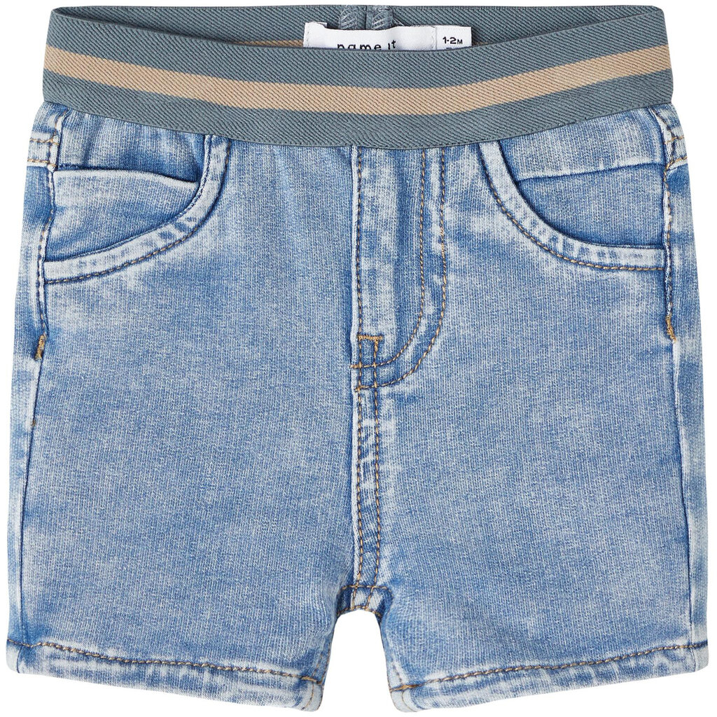 Kort jog jeans spijkerbroekje (light blue denim)