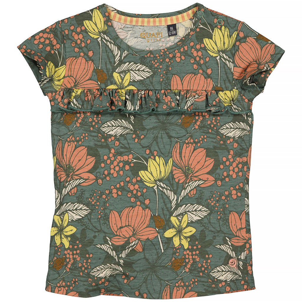 T-shirtje Venke (aop green army flower)