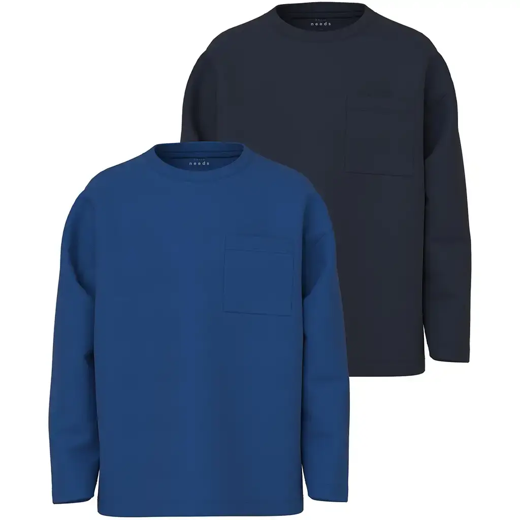 Twee longsleeve Vebbe (dark sappire/true blue)