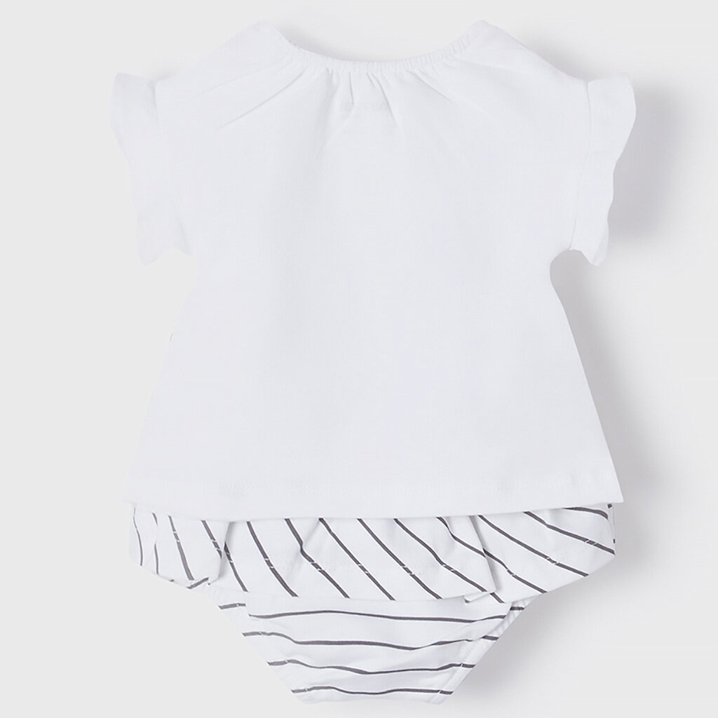 Set van twee shirtjes, bloomer en rokje (black)