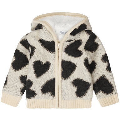 Buitenvestje hoodie Smile (off white)