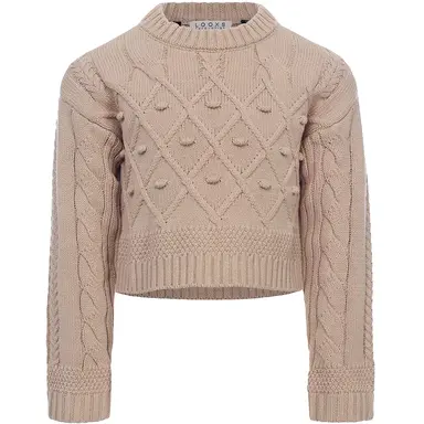 Gebreide cropped trui (beige)