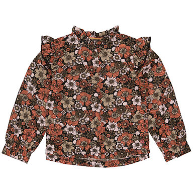 Blouse Aline (coral fushion flowers)