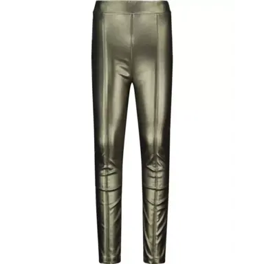 Broek skinny vegan leather (army metallic)