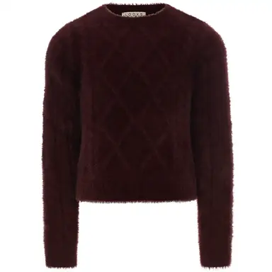 Gebreide kabel trui (wine)