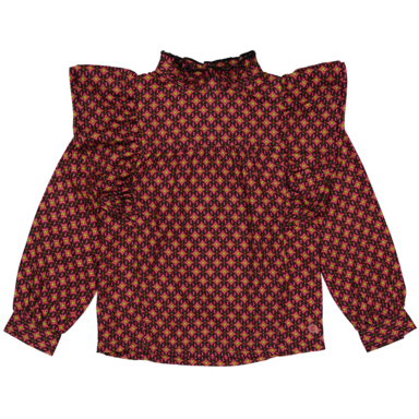 Blouse Alexia (aop lime green retro)