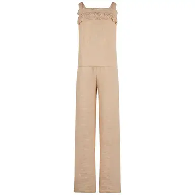 Tweedelige set van topje en broek (beige)