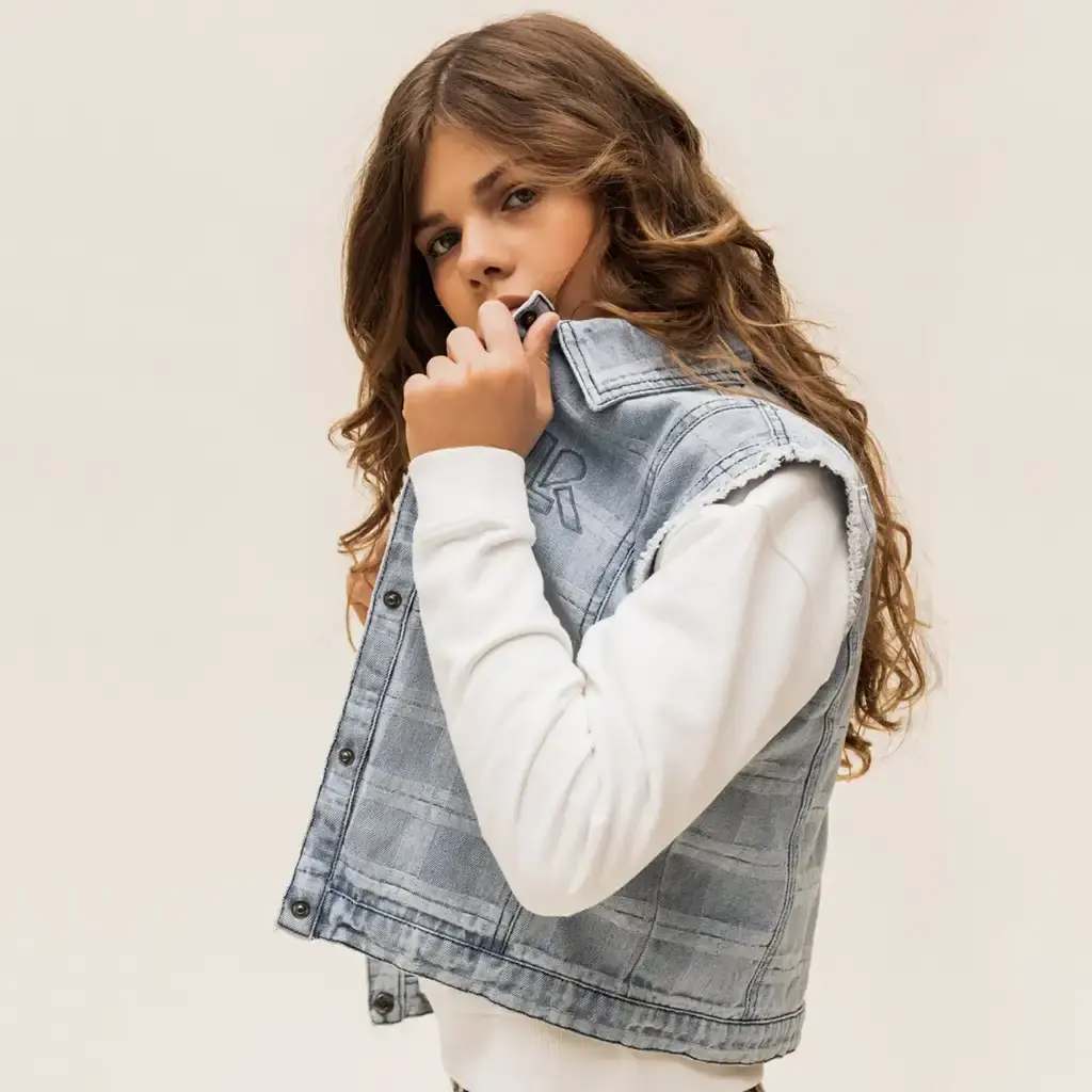 Gilet (check denim)