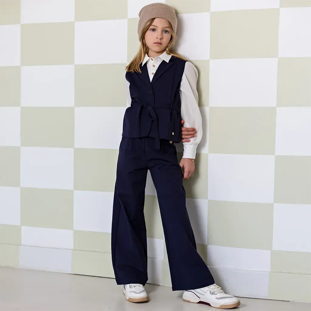 Broek palazzo Saida (navy blazer)