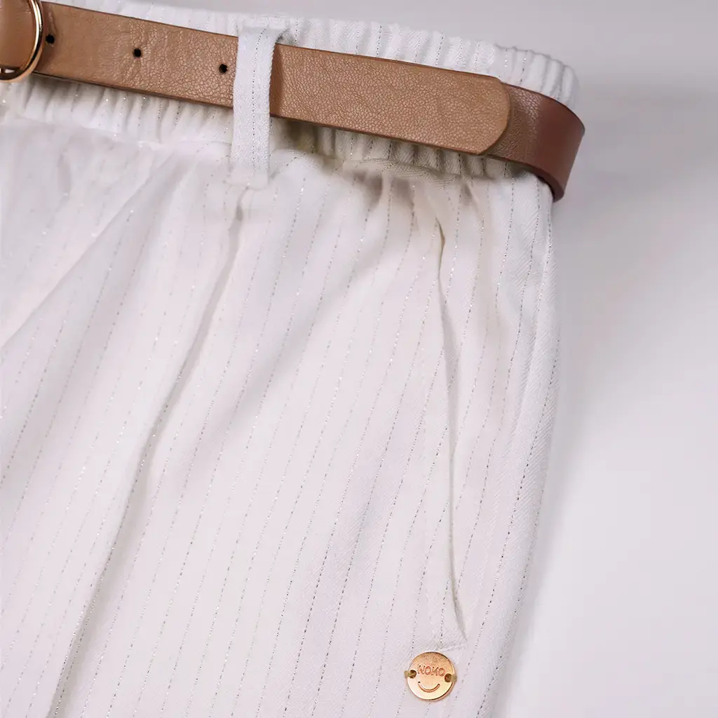Broek Sayla met riem (snow white)