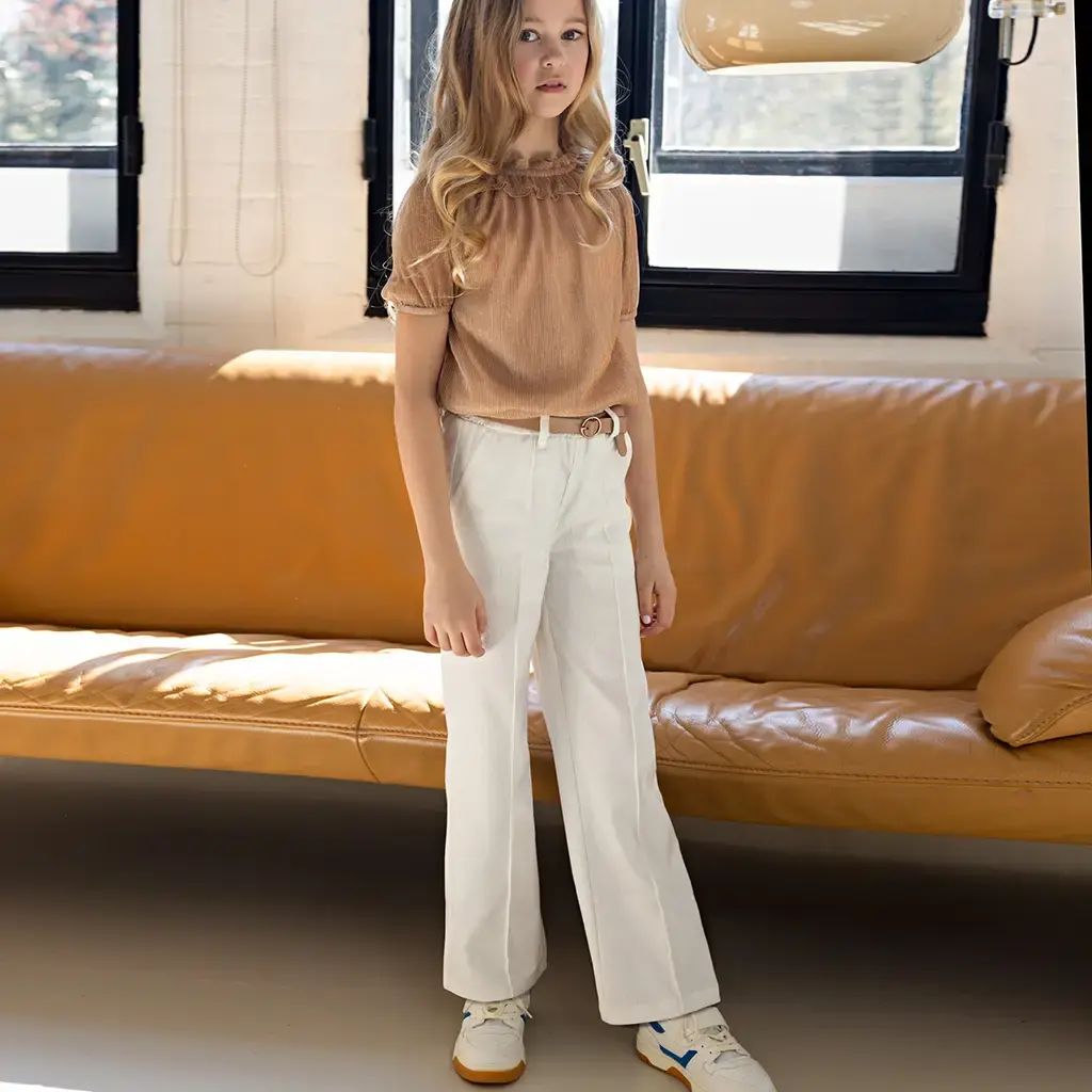Broek Sayla met riem (snow white)