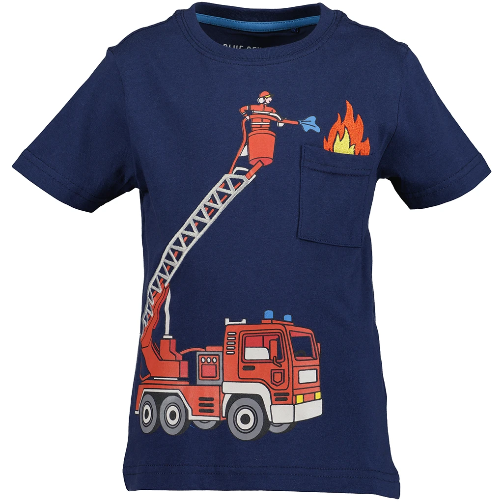 Blue Seven-collectie T-shirt Vehicles (dk blue orig)