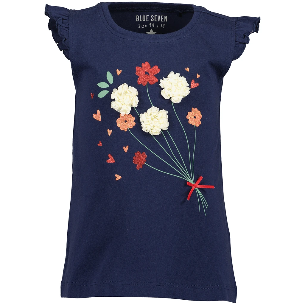 Blue Seven-collectie T-shirt Flowers (ultramarin orig)