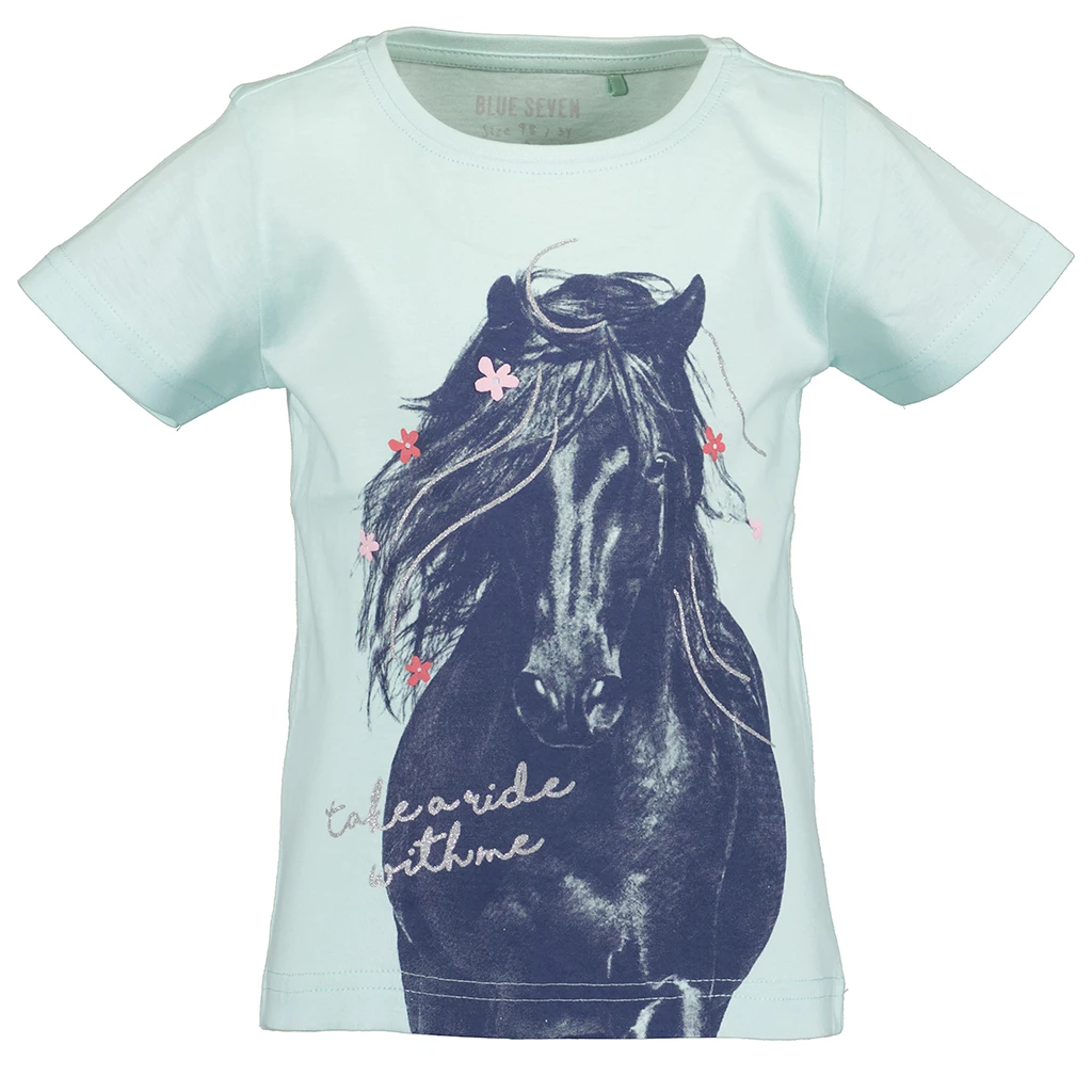 Blue Seven-collectie T-shirt Horses (turquoise orig)