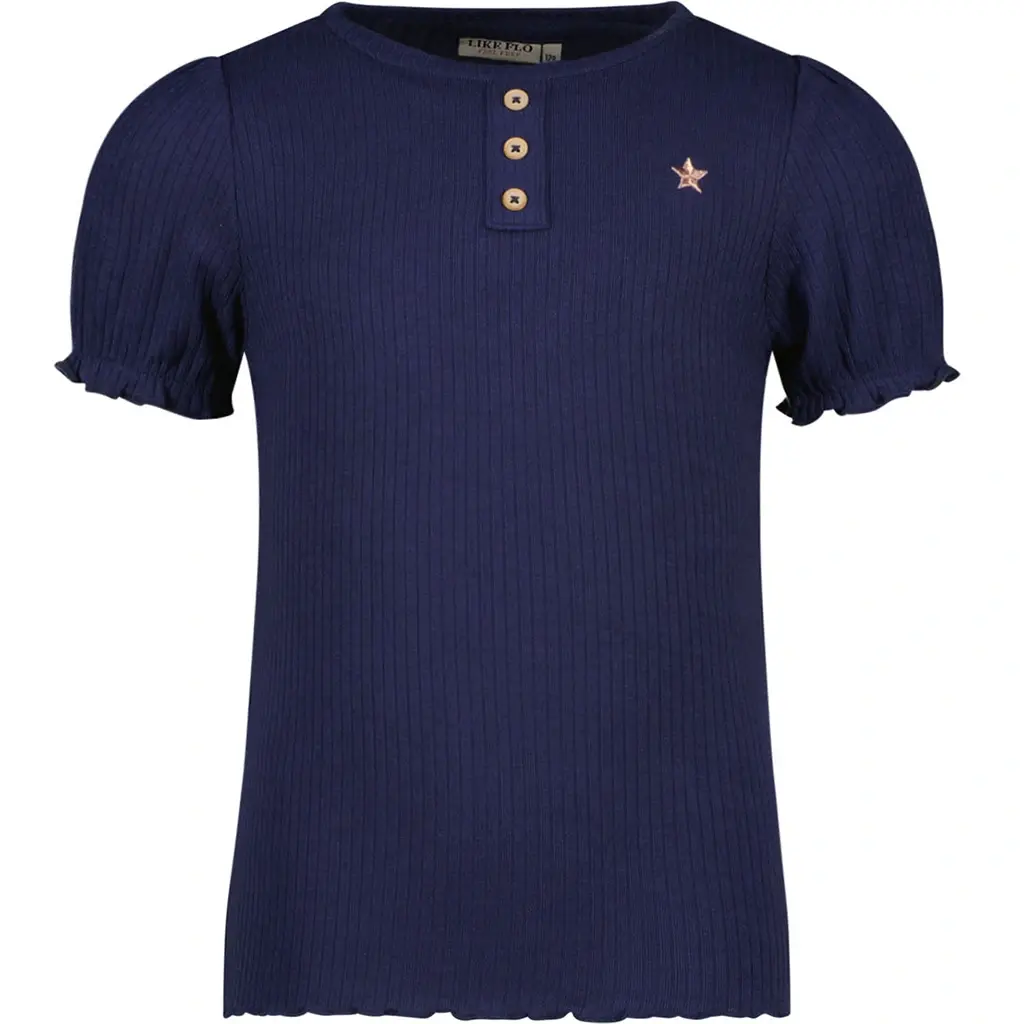 T-shirt solid rib (navy)