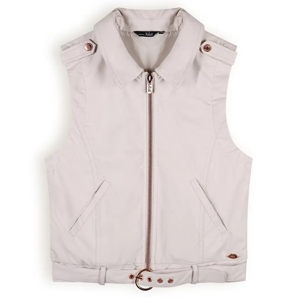 Gilet Bowie fake leather (pearled ivory)