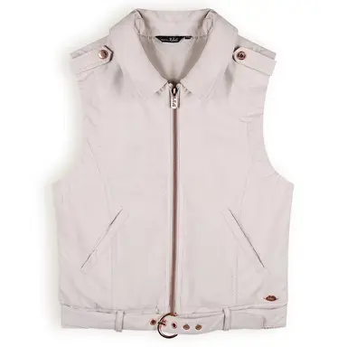 Gilet Bowie fake leather (pearled ivory)