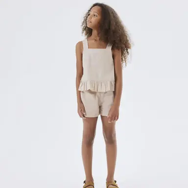 Linnen korte broek Falinnen (humus)