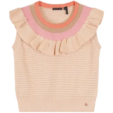 Gebreide top Key (pearled ivory)