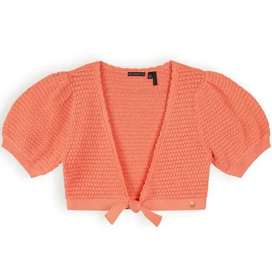 Gebreid bolero vestje Azra cropped (lobster red)