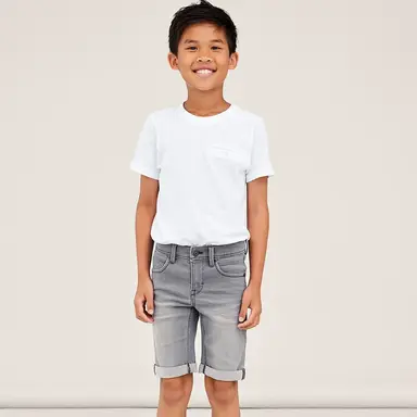 Korte spijkerbroek SLIM FIT Silas (medium grey denim)