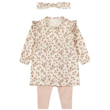 Set jurkje, legging, haarbandje (off-white)