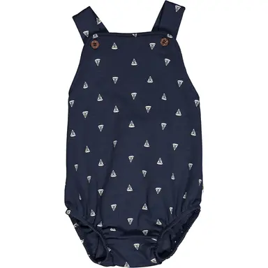 Romper sailboat (night blue/balsam cream)