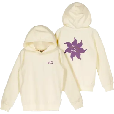 Trui hoodie back print (warm white)